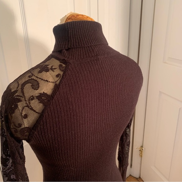 Yuka Wool mix and lace turtleneck sweater Size T2 - Picture 5 of 11